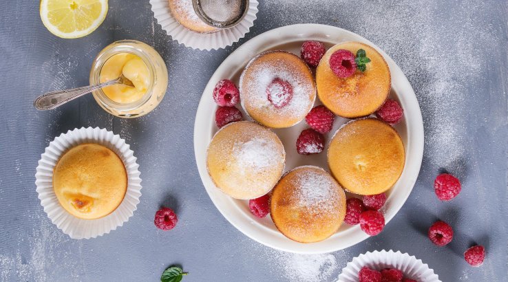 Кекси з малиною і лимоном