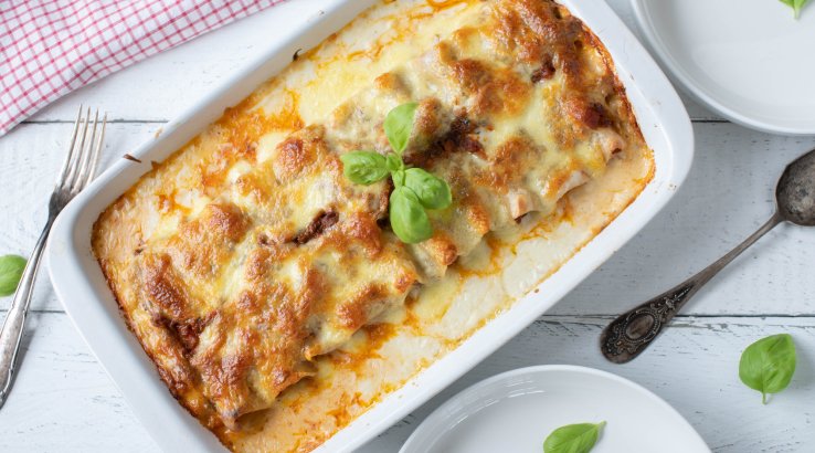 Макароны под соусом бешамель