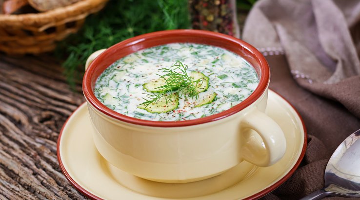 Окрошка з лососем