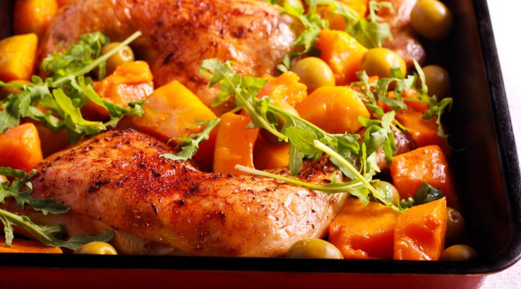 Курка, фарширована айвою і гарбузом