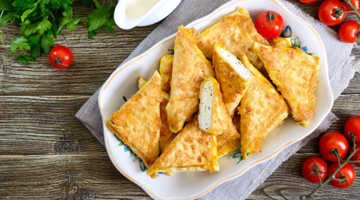 Конвертики з лаваша із кисломолочним сиром