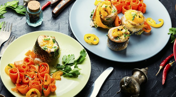 Запечені рибні рулетики з сиром