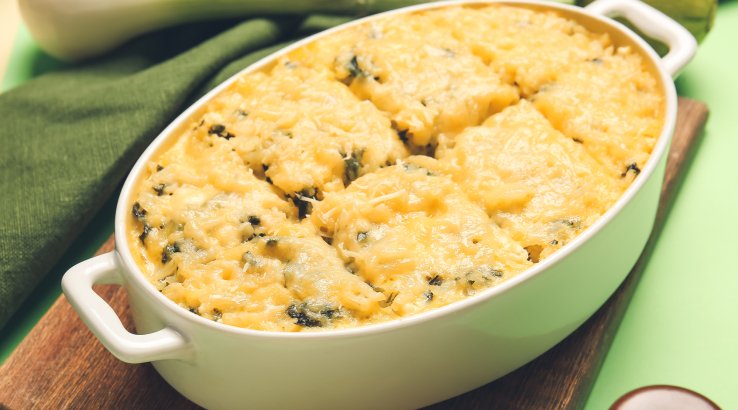 Рисова запіканка з курячим філе і печерицями