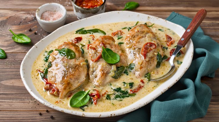 Куряче філе з томатами у вершковому соусі