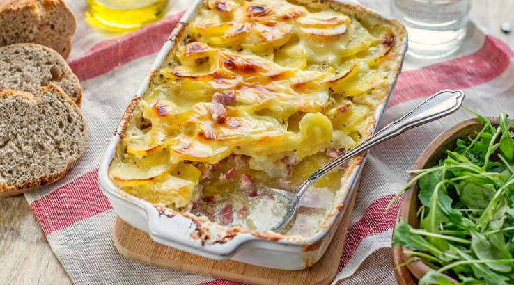 Гратен из картофеля и бекона