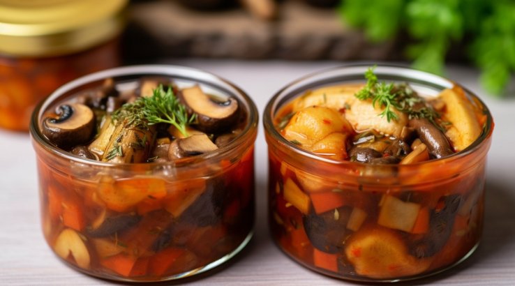 Білі гриби на зиму в томатному маринаді