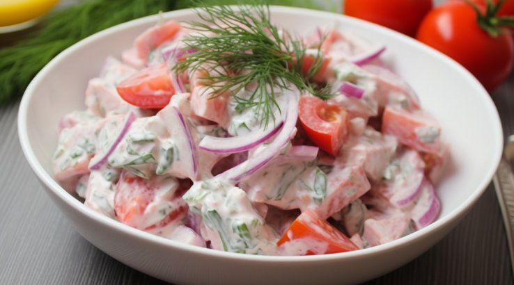 Свежий салат из помидоров