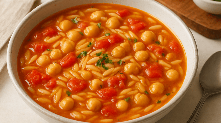 Суп з орзо та нутом