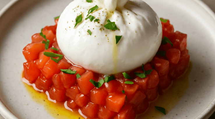 Тартар із томатами й буратою