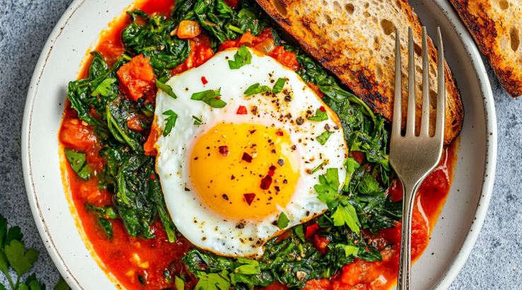 Яєчня зі шпинатом