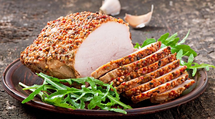 буженина в маринаді з французькою гірчицею