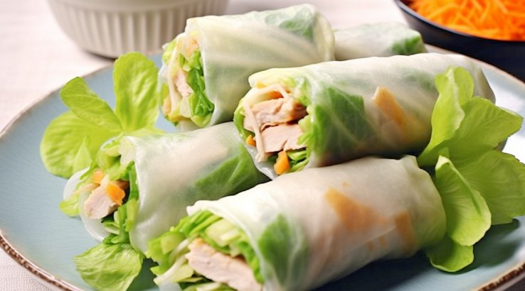 спринг-роли з молодої капусти й відвареної курки
