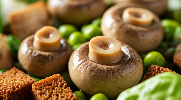 Салат з шампіньйонами і сухариками