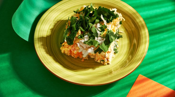 Салат із сардин із соломкою