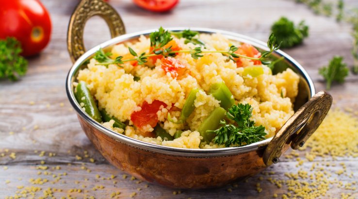 Булгур зі стручковою квасолею і овочами
