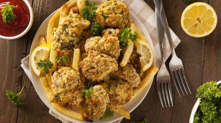 Смажені устриці з беконом