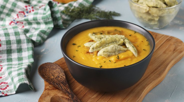 Тыквенный суп с галушками