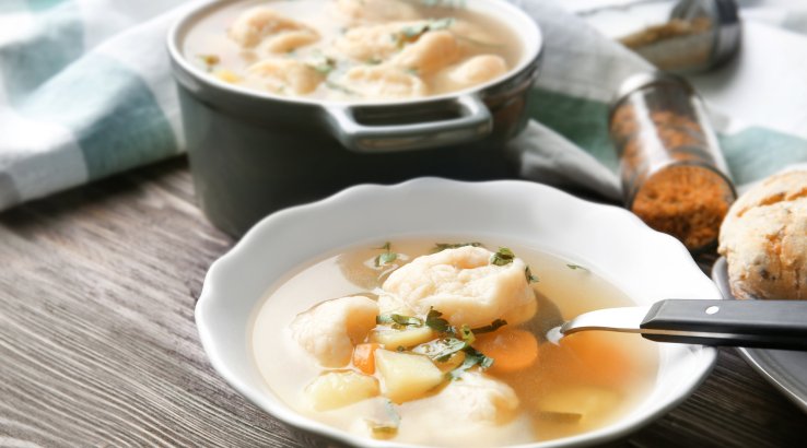 Овочевий суп з пельменями