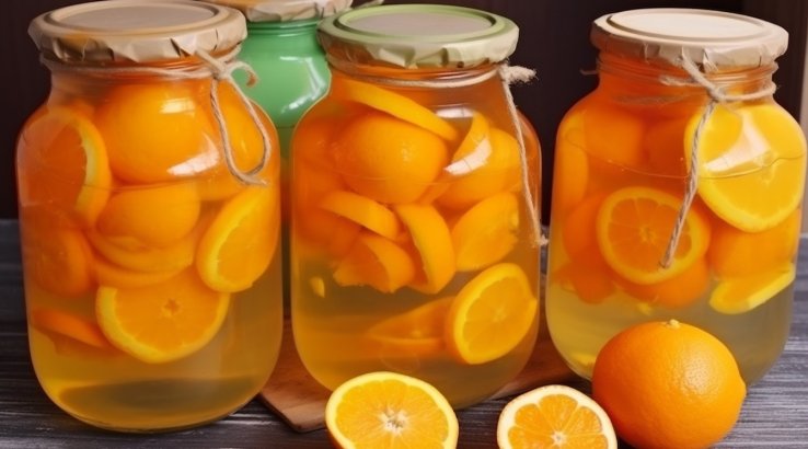 Компот на зиму з дині та цитрусів