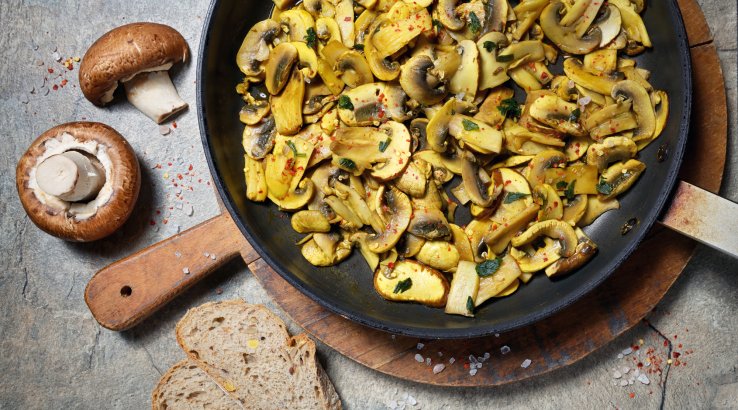 Печені гриби з часниковим маслом