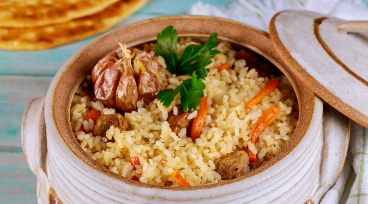 Плов з курячими шлунками