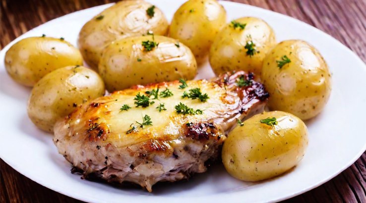 М’ясо по-німецьки із запеченою картоплею