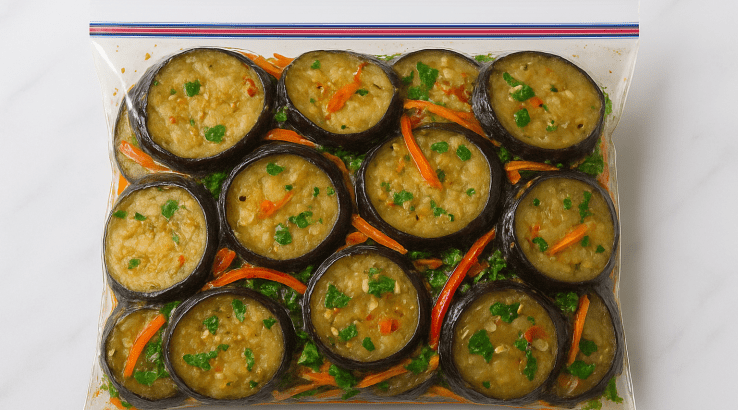 Мариновані баклажани в пакеті