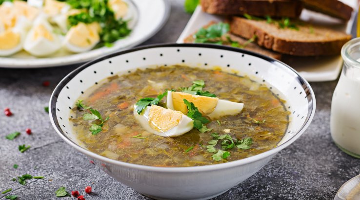 Зелений борщ зі щавлем