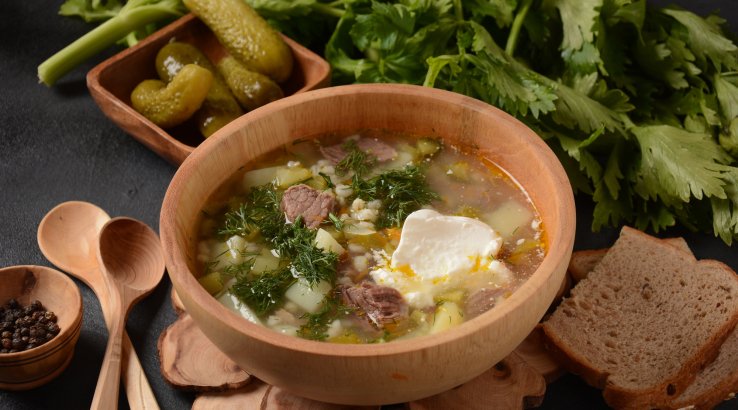 Розсольник з яловичиною у мультиварці