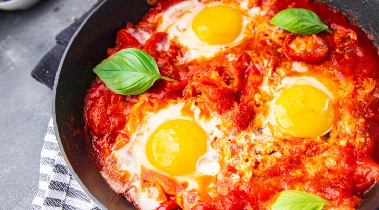 Яєчня з гарбузом та томатами