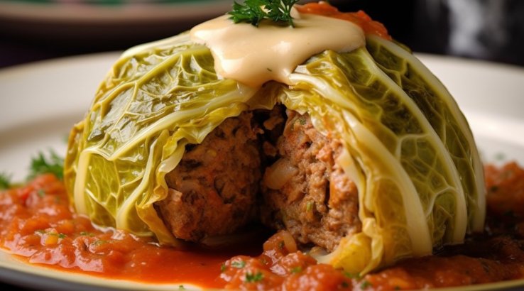 Фарширований качан капусти