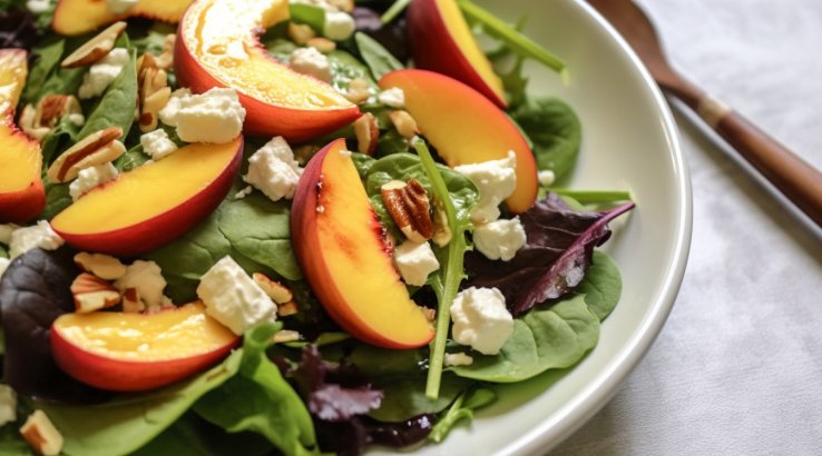 Салат з персиками та козячим сиром