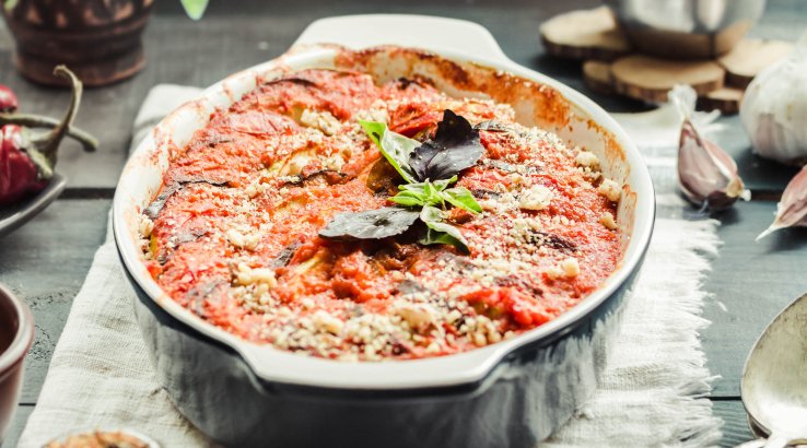 Запіканка з баклажанів і помідорів