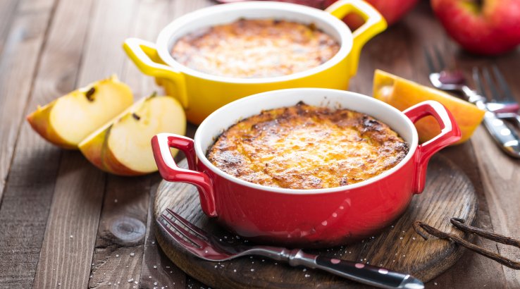 Постная яблочная запеканка с кускусом