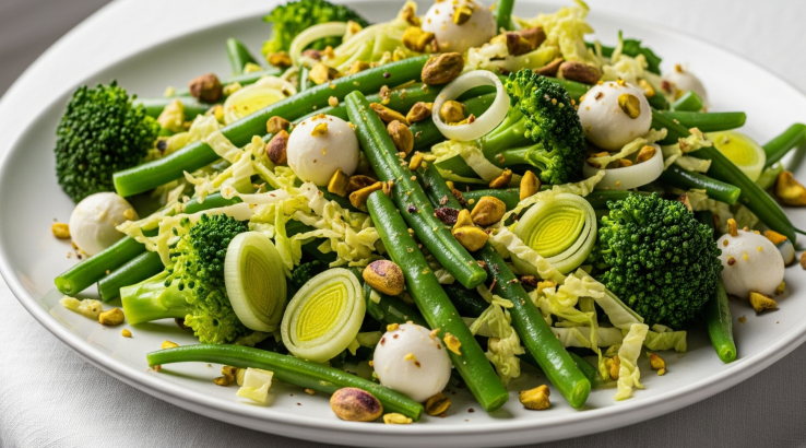 Теплий салат з овочами та моцарелою в духовці