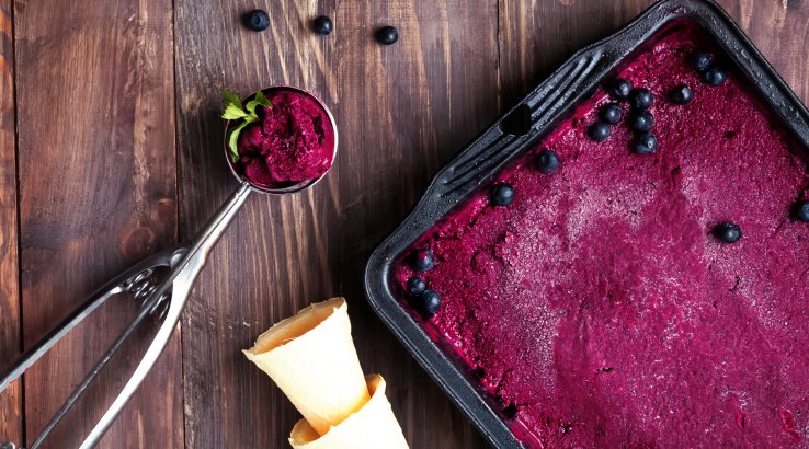 Чорничний сорбет з м'ятою