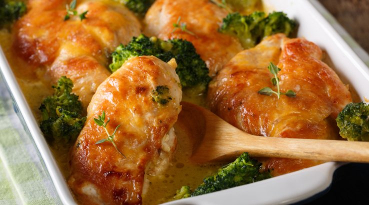 Куряче філе з броколі у вершковому соусі