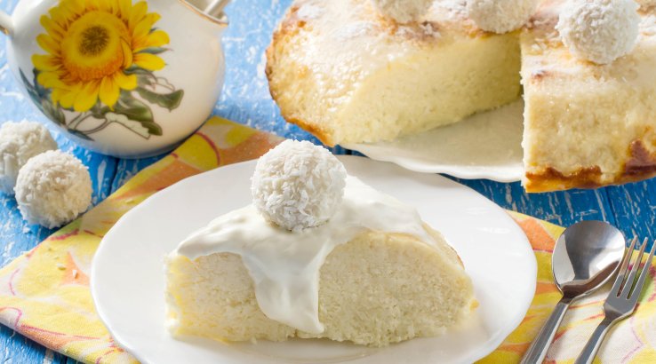 Сирна запіканка з кокосовою стружкою