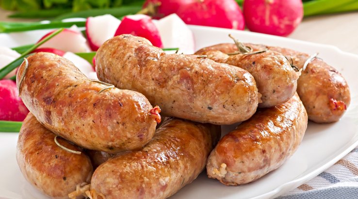 Обсмажені свинячі ковбаски