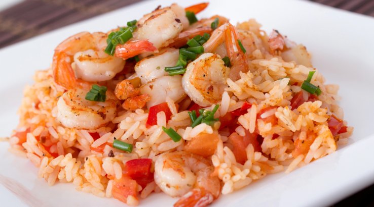 Рис з креветками та овочами