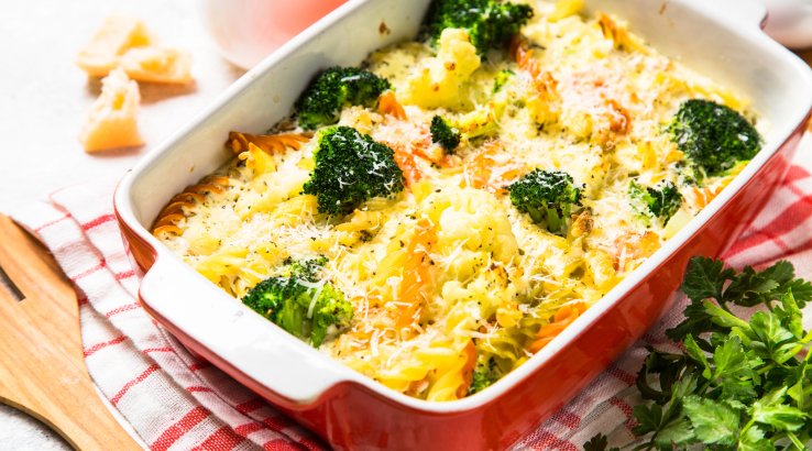 Запіканка з цвітною капустою і броколі