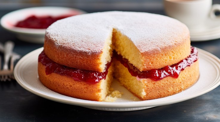 Полуничний торт — ніжний бісквіт і прошарок желе