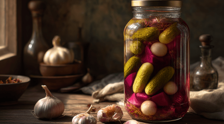 Квашені огірки з буряком