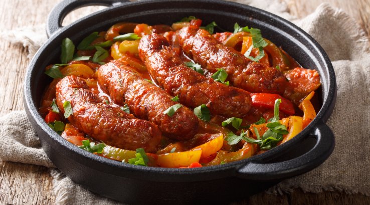 домашня ковбаска з болгарським перцем