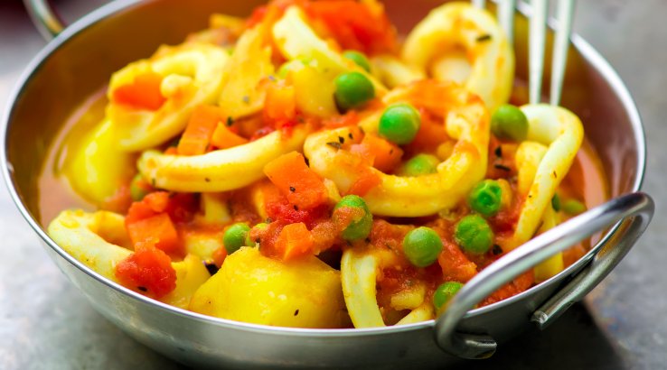 Картопля з кальмарами