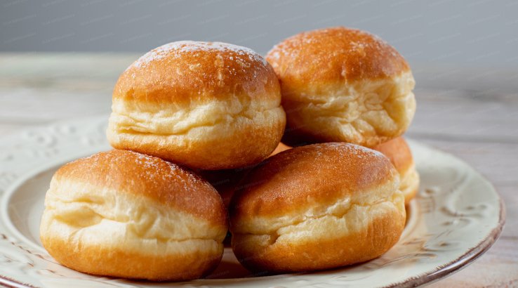 Пончики з ванільною начинкою