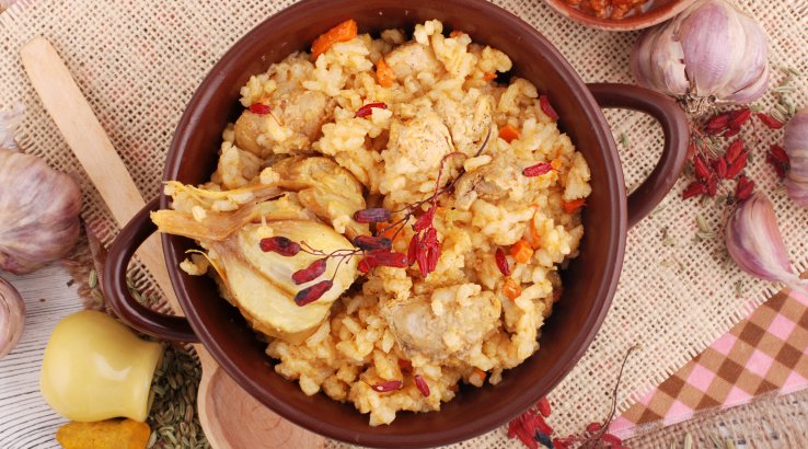 Рис з м'ясом і спеціями