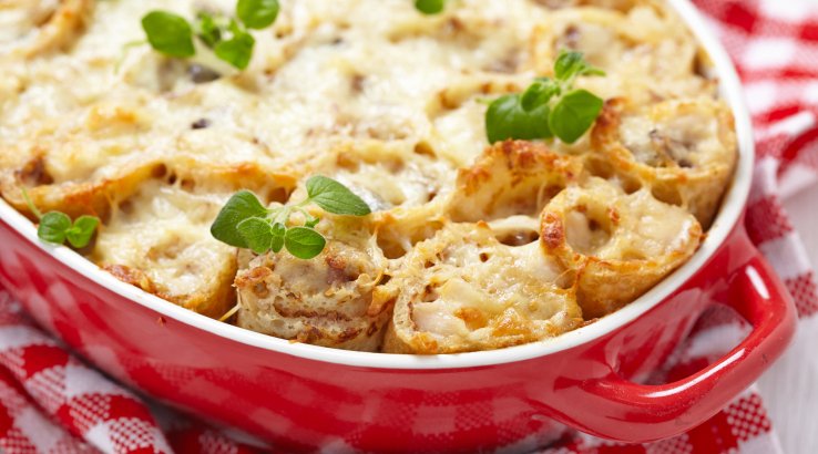 Млинцева запіканка з сиром і часником