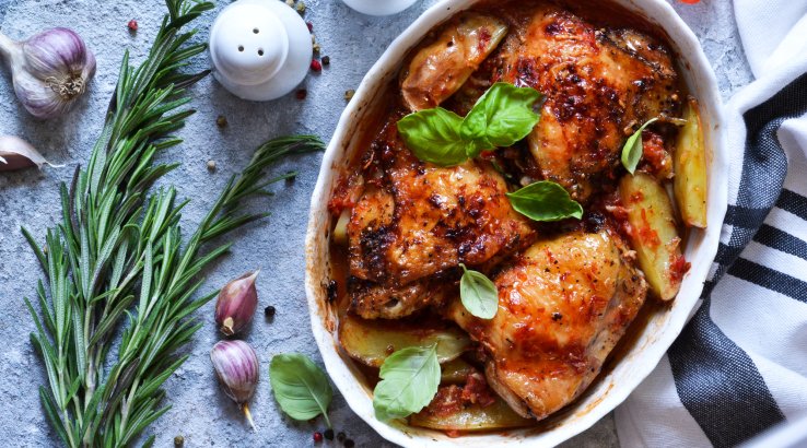 курячі стегна з бататом