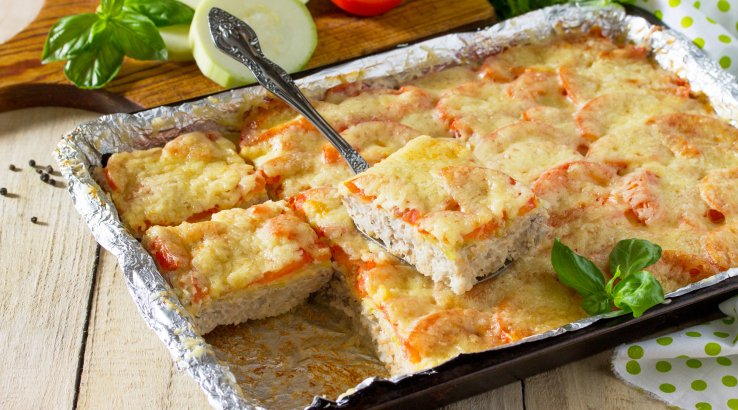 Рибна запіканка з кабачками та рисом